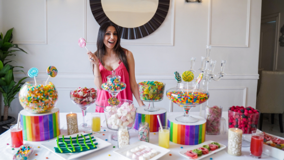 Setting Up A Candy Display Pink Candy Buffet Simple Homemade