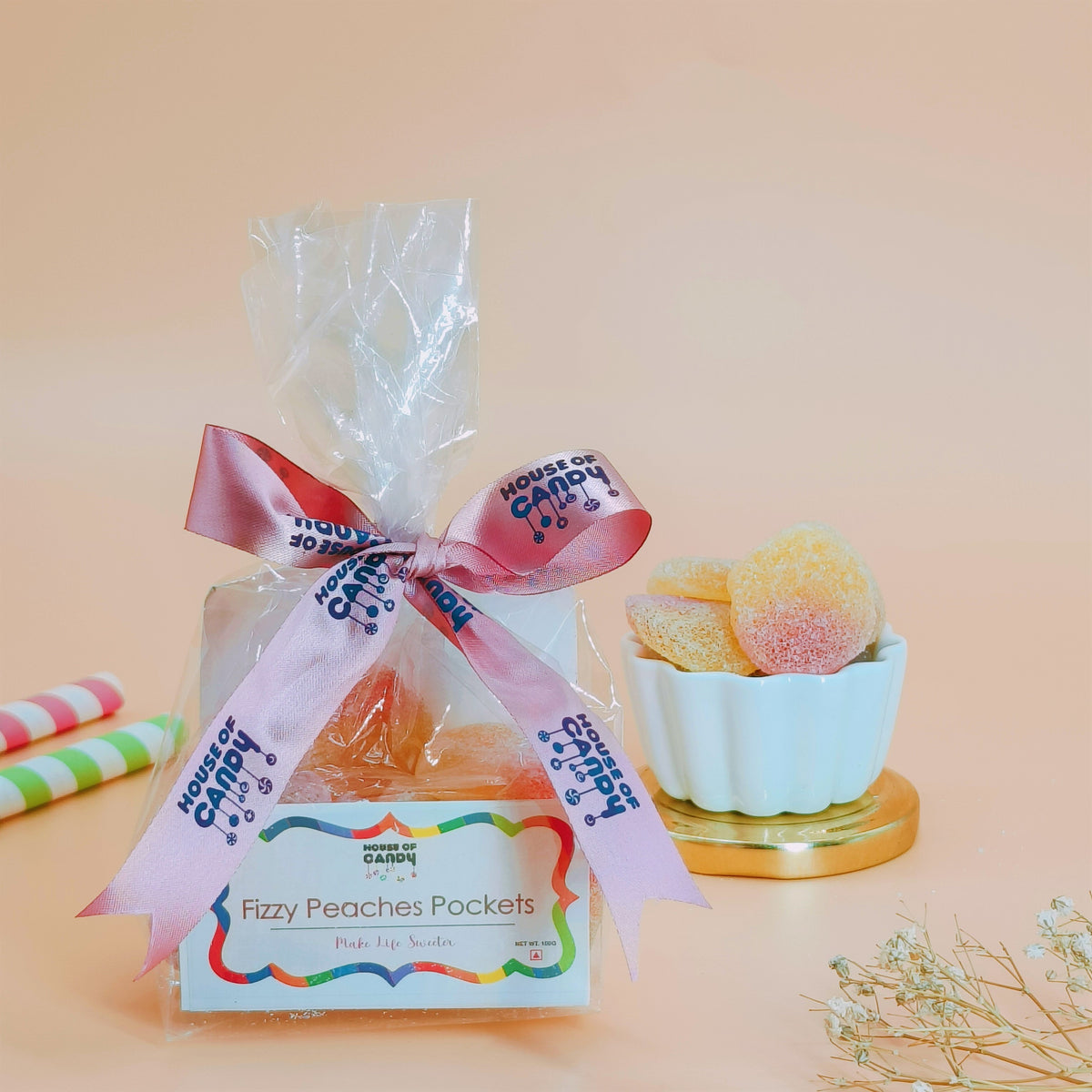 Fizzy Peaches Candy Pocket (Pack of 2)
